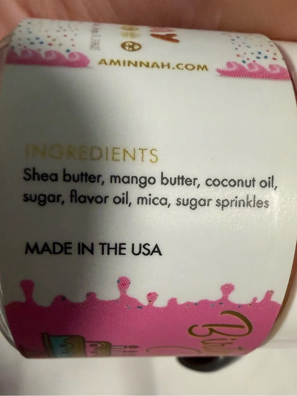 Aminnah Birthday Cake Lip Scrub! Smells just like it!! NEW